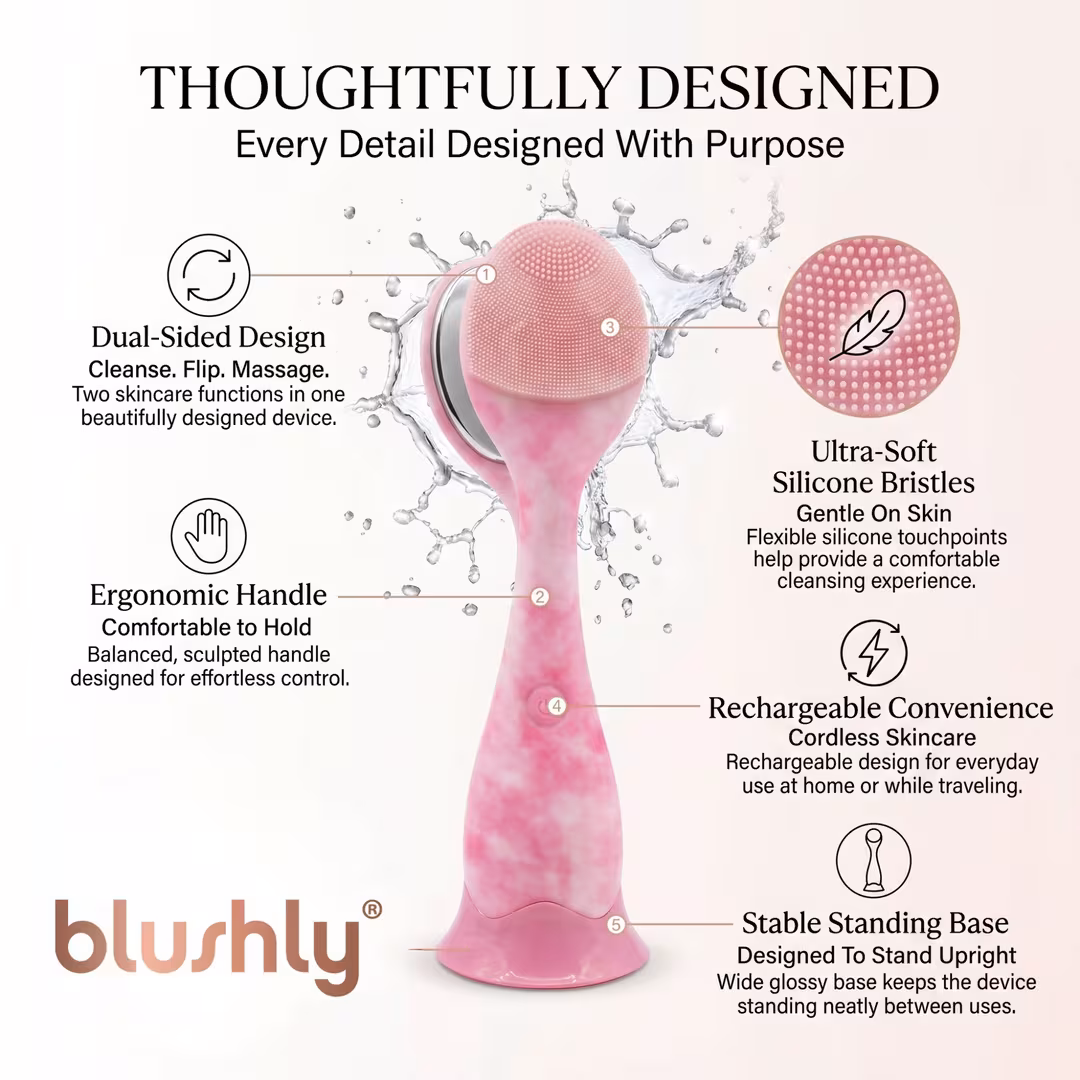 Blushly  Silicone Facial Cleansing Brush with Heat