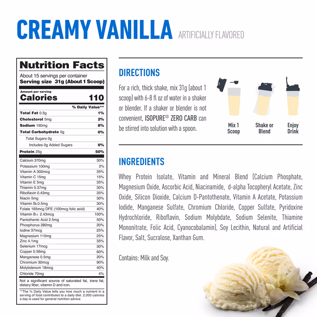 Isopure Protein  Zero Carb Protein Powder