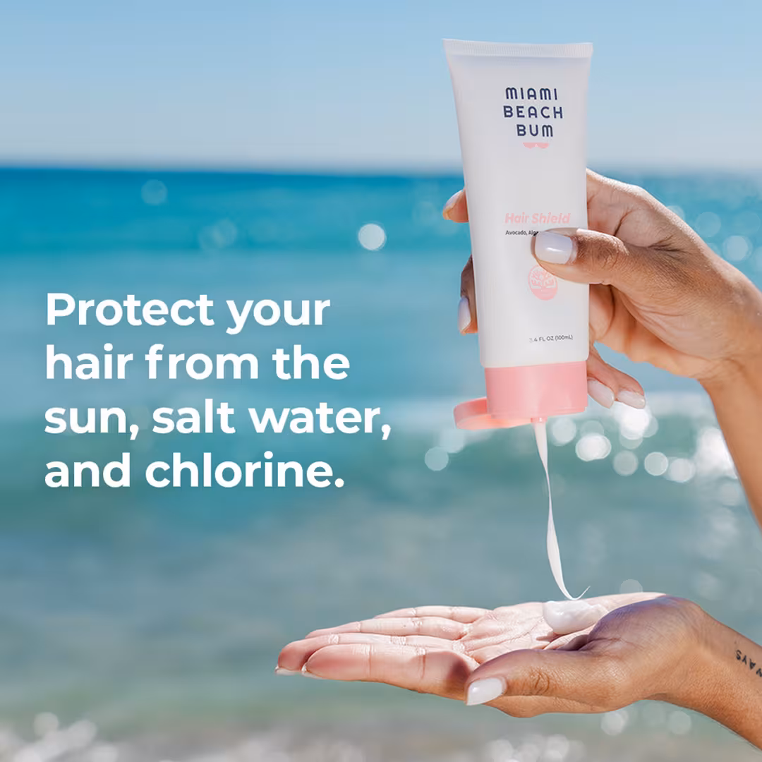 Miami Beach Bum  Hair Shield Leave-In Conditioner - Reef-Safe Sun, Salt & Chlorine Protectant