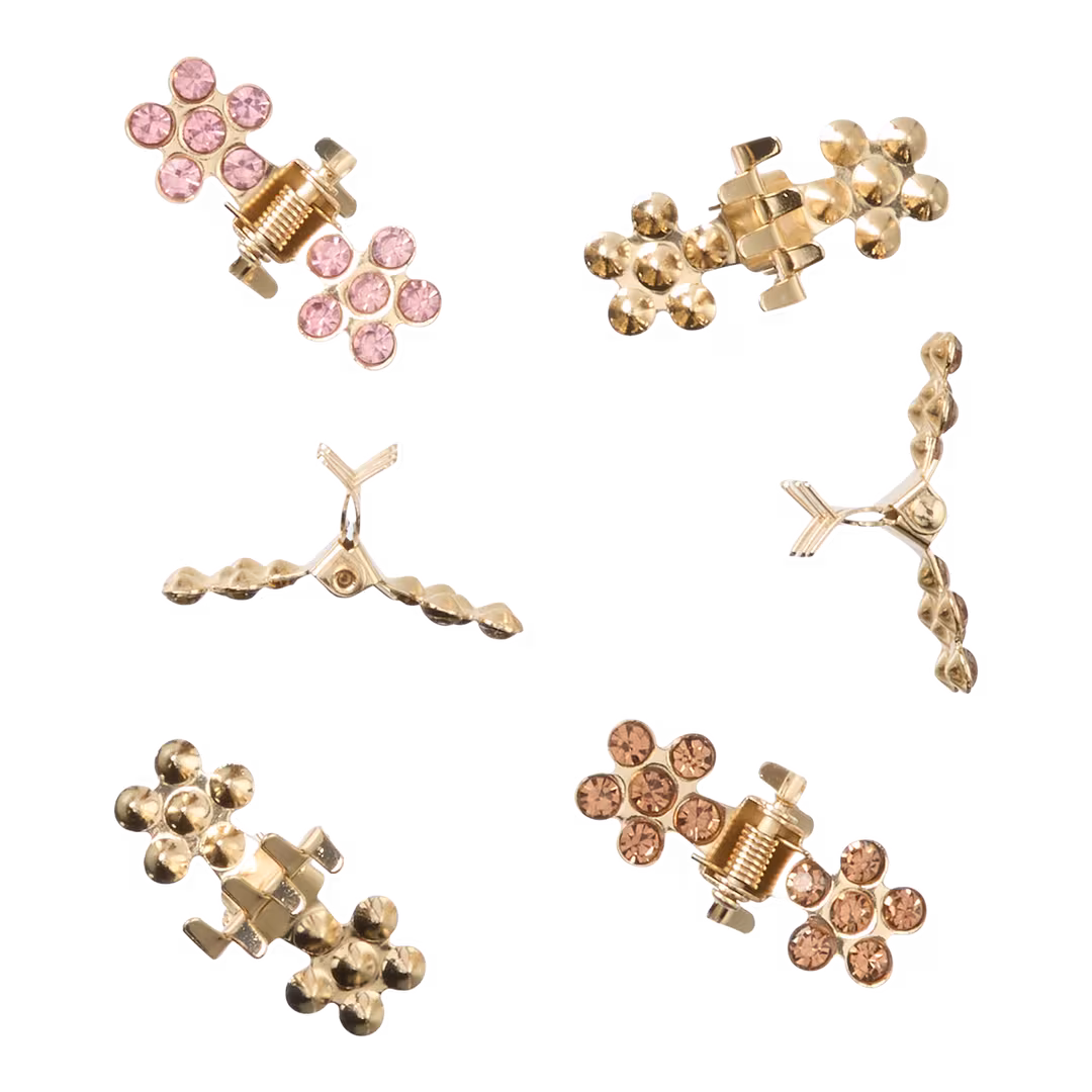 Conair Accessories  Flower Claw Clip with Stones 6pk
