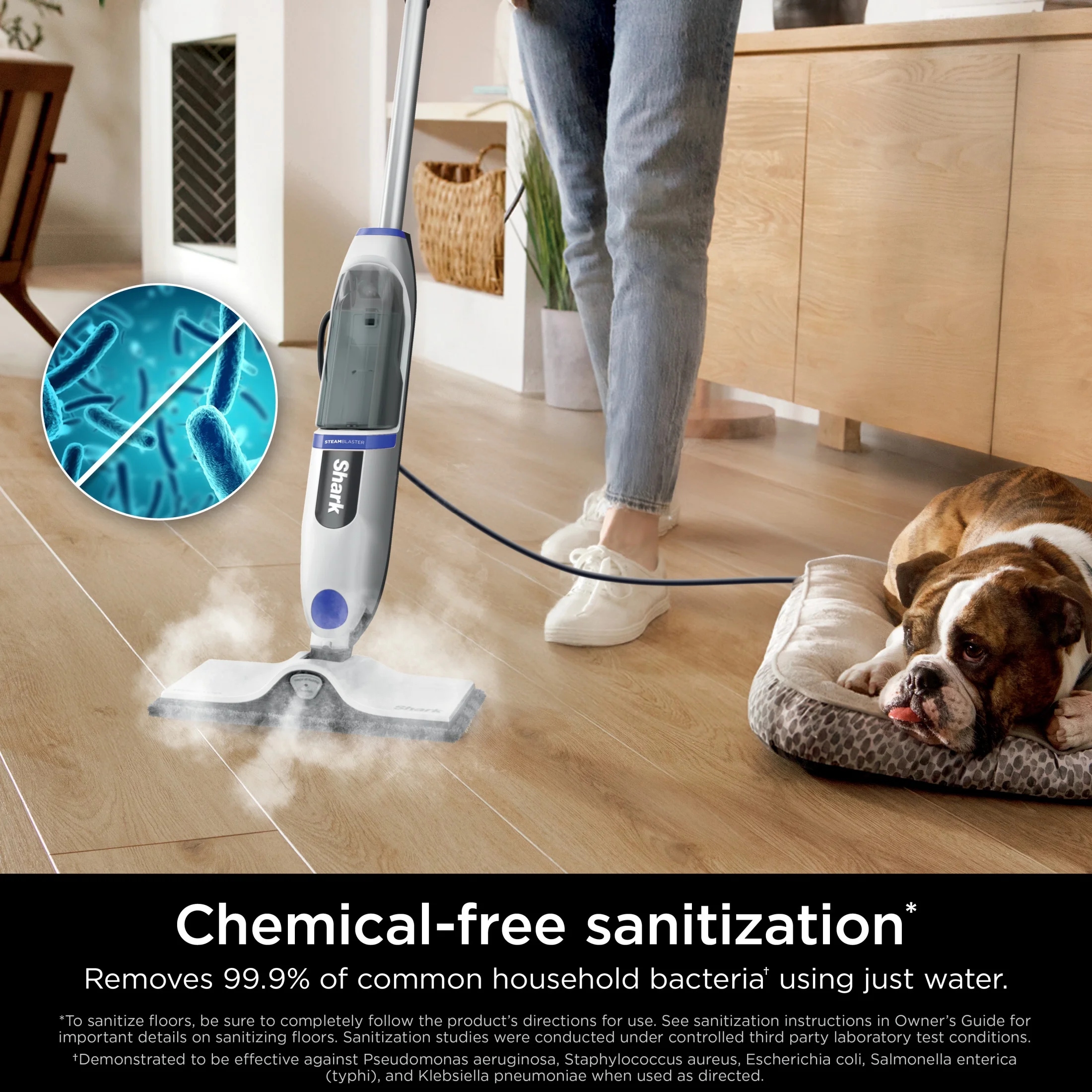 Shark SteamSpot Steam Mop with Steam Blaster for Sealed Hard Floors, XL Removable Tank, Washable Dirt Grip? Pad, 2  Modes,S2000
