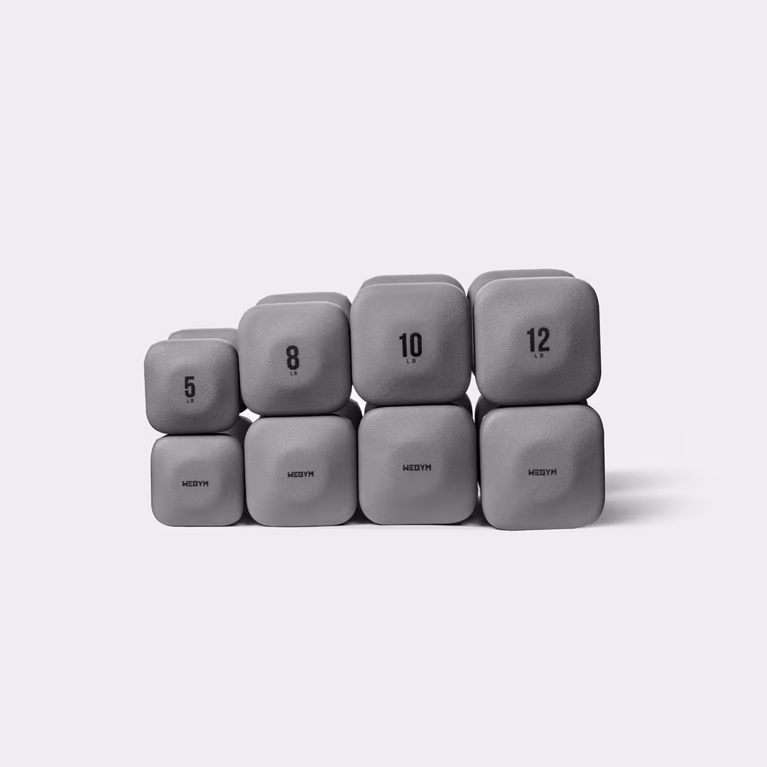 WeGym  SafeGrip Dumbbells Middle Set with Dark Rack