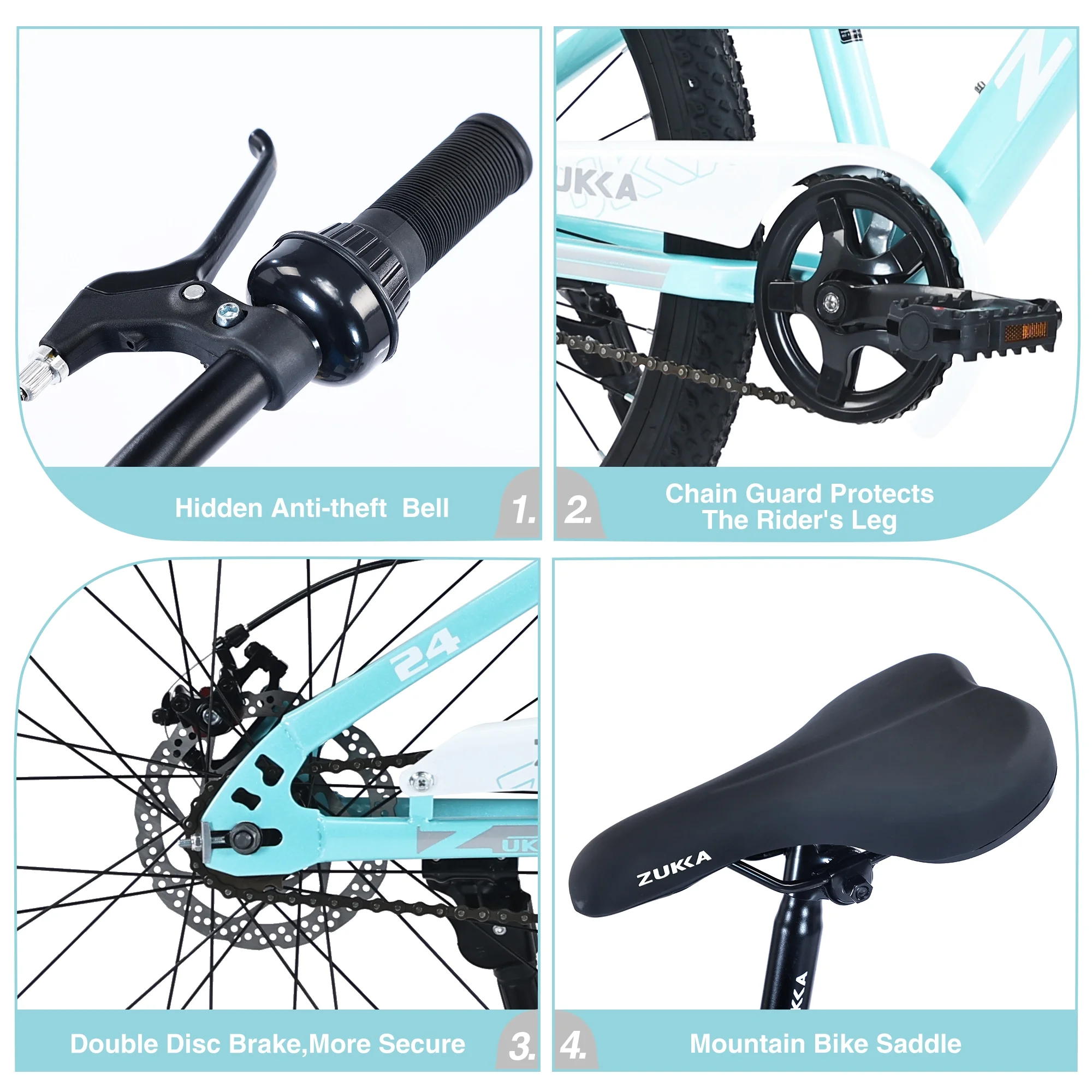 Mountain Bike,24 inch MTB for Boys and Girls Age 9-12 Years,Multiple Colors