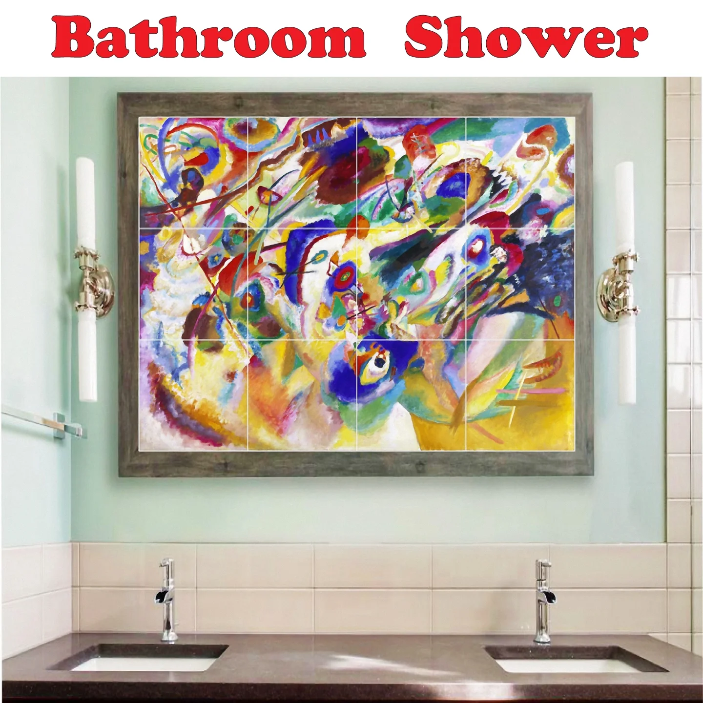 Picture-Tiles.com: Wolf Ceramic Tile Wall Mural WAL501238-66M. 36"W x 36"H using (36) 6" x 6" Ceramic Tiles-Satin Finish