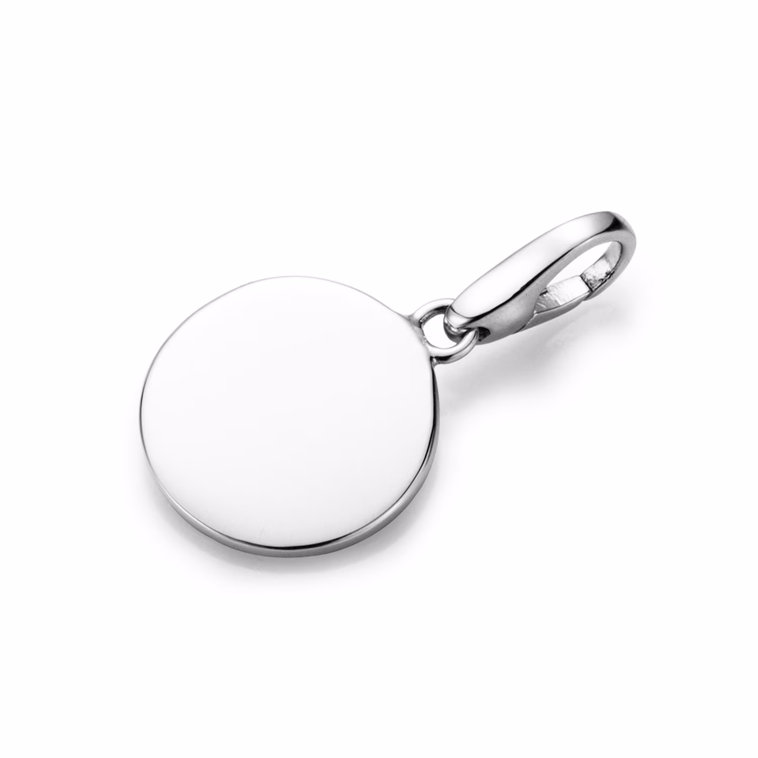 Charm rundes Plättchen zum Gravieren, Silber 925