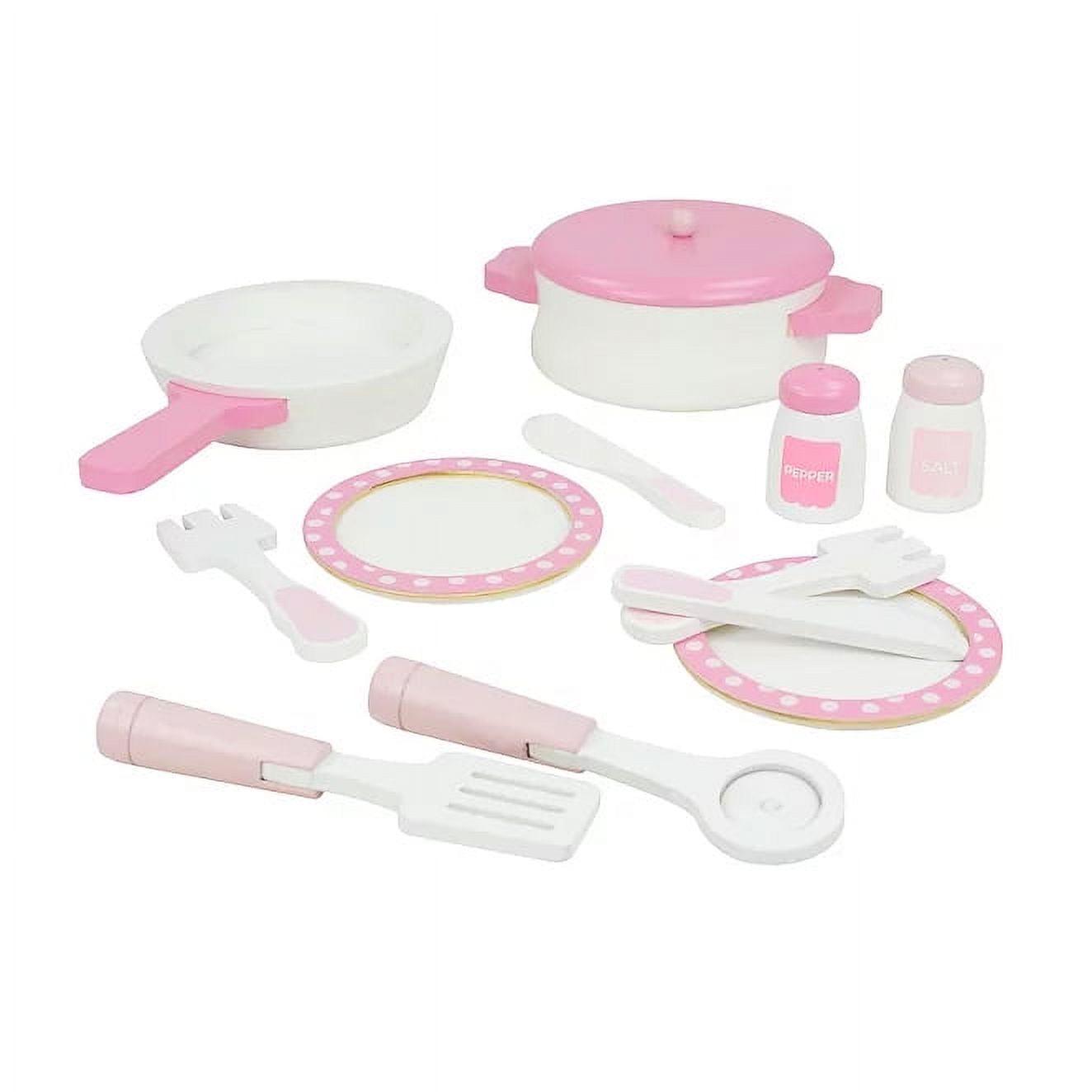 Spark. Create. Imagine. Deluxe Wooden Play Kitchen with Accessory Play Set- Pink