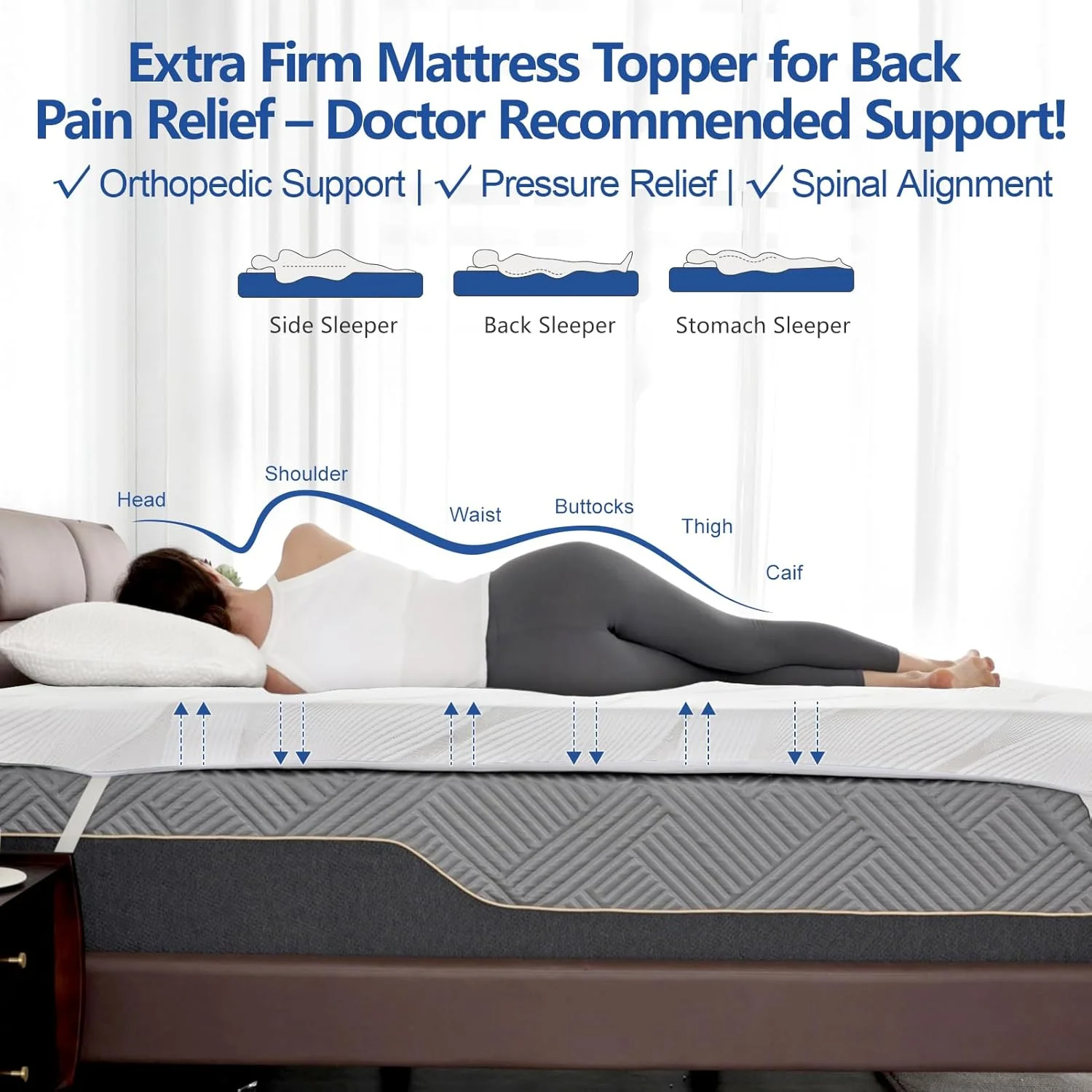 Extra Firm Mattress Topper Twin Size 3 Inch, Cooling Gel+Bamboo High Density Memory Foam Mattress Topper with Removable Ice Silk Cover,Firm Bed Topper for Pain Relief,No Smell,CertiPUR-US,74'' x 38''