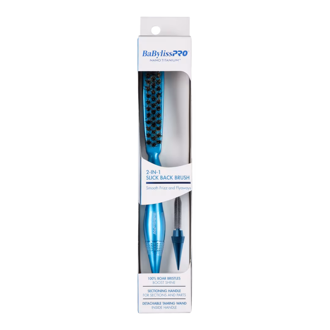 BaBylissPRO  Nano Titanium 2-in-1 Slick Back Brush with Detachable Taming Wand