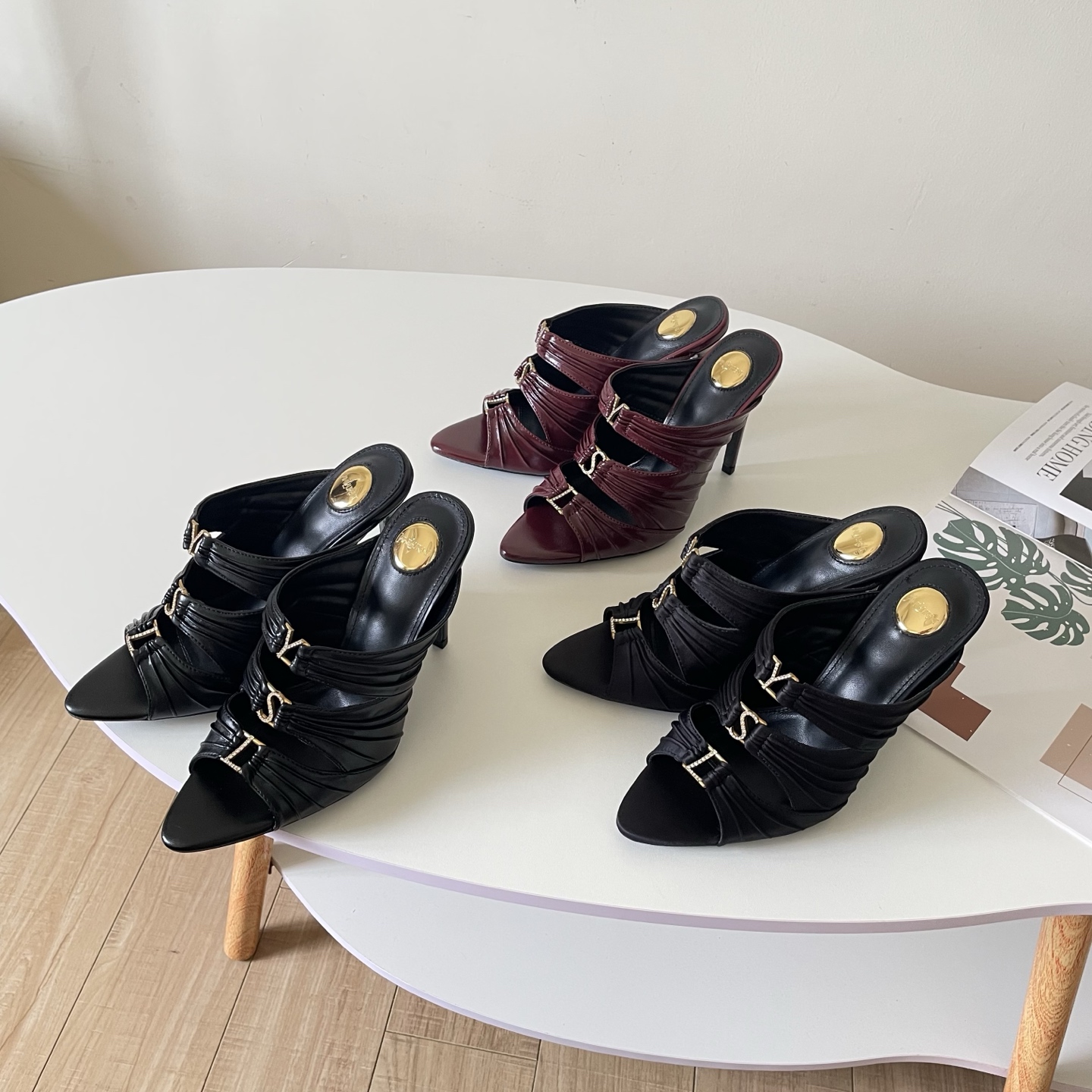 YSL EMILIE Mules In Satin Crepe