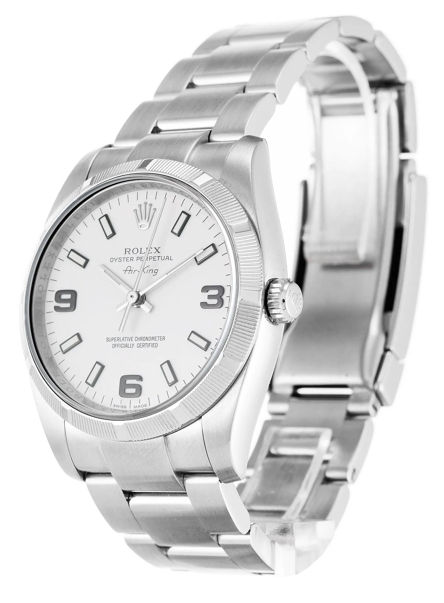 Rolex Air-King White Quarter Arabic 114210