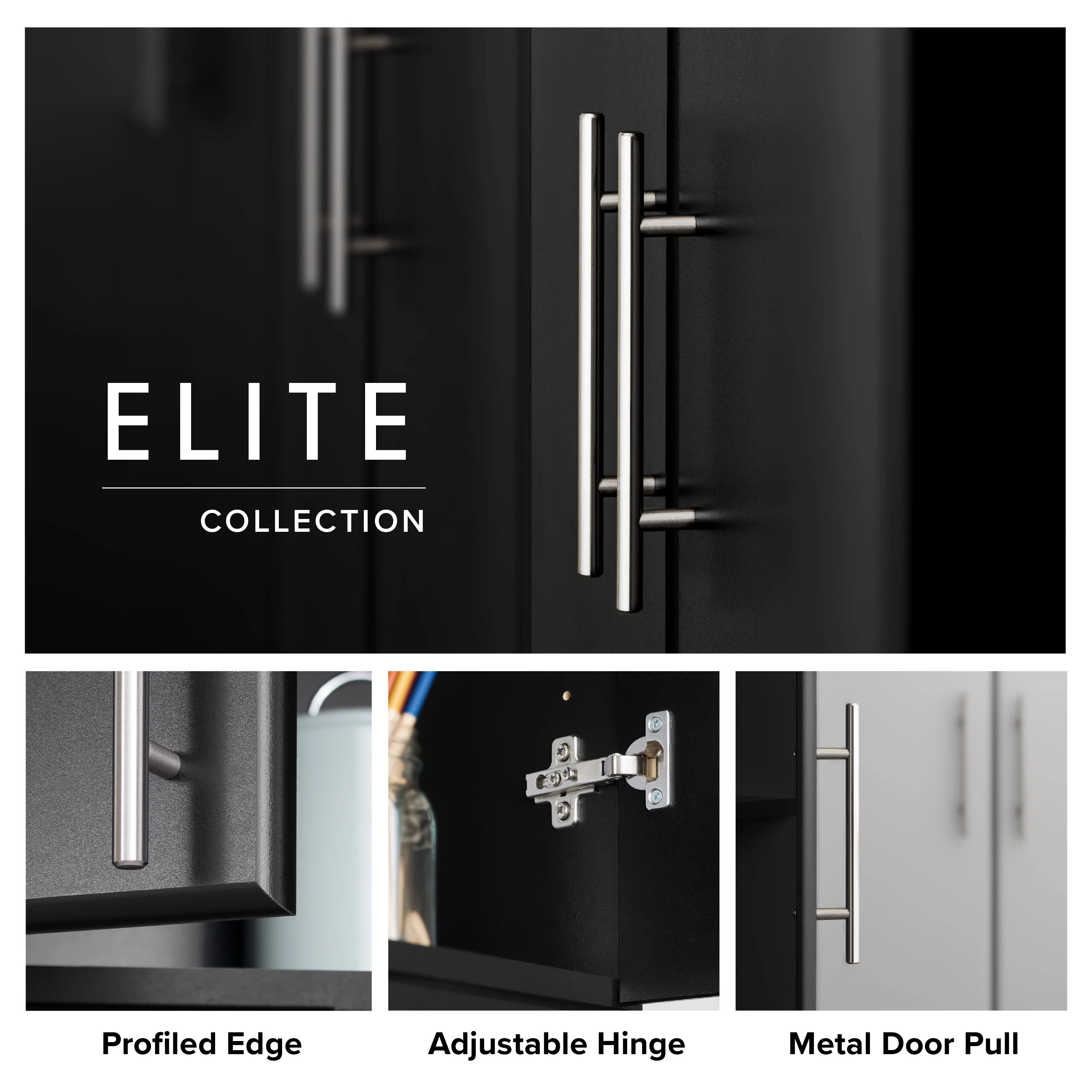 Prepac Elite Deep Storage Cabinet for Garage, 24" W x 65" H x 16" D, Black