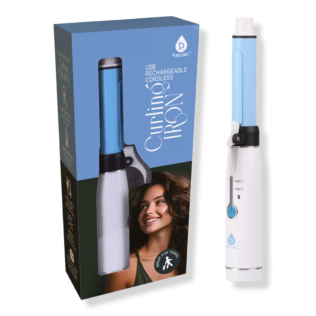 PURSONIC  USB Rechargeable Cordless Curling Iron