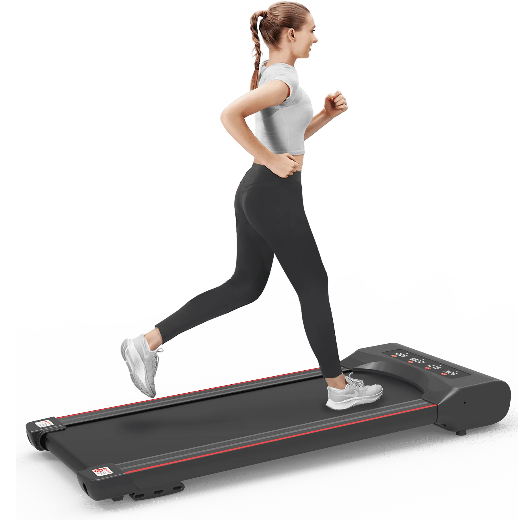 Elitezip Portable Jogging Treadmill with Walkingpad, Exercise Mini Treadmill for Home Office, Cardio Runner Machine, 2.5 Hp, 265 Lbs Weight Capacity, Electric Treadmills, Space Saving, Red