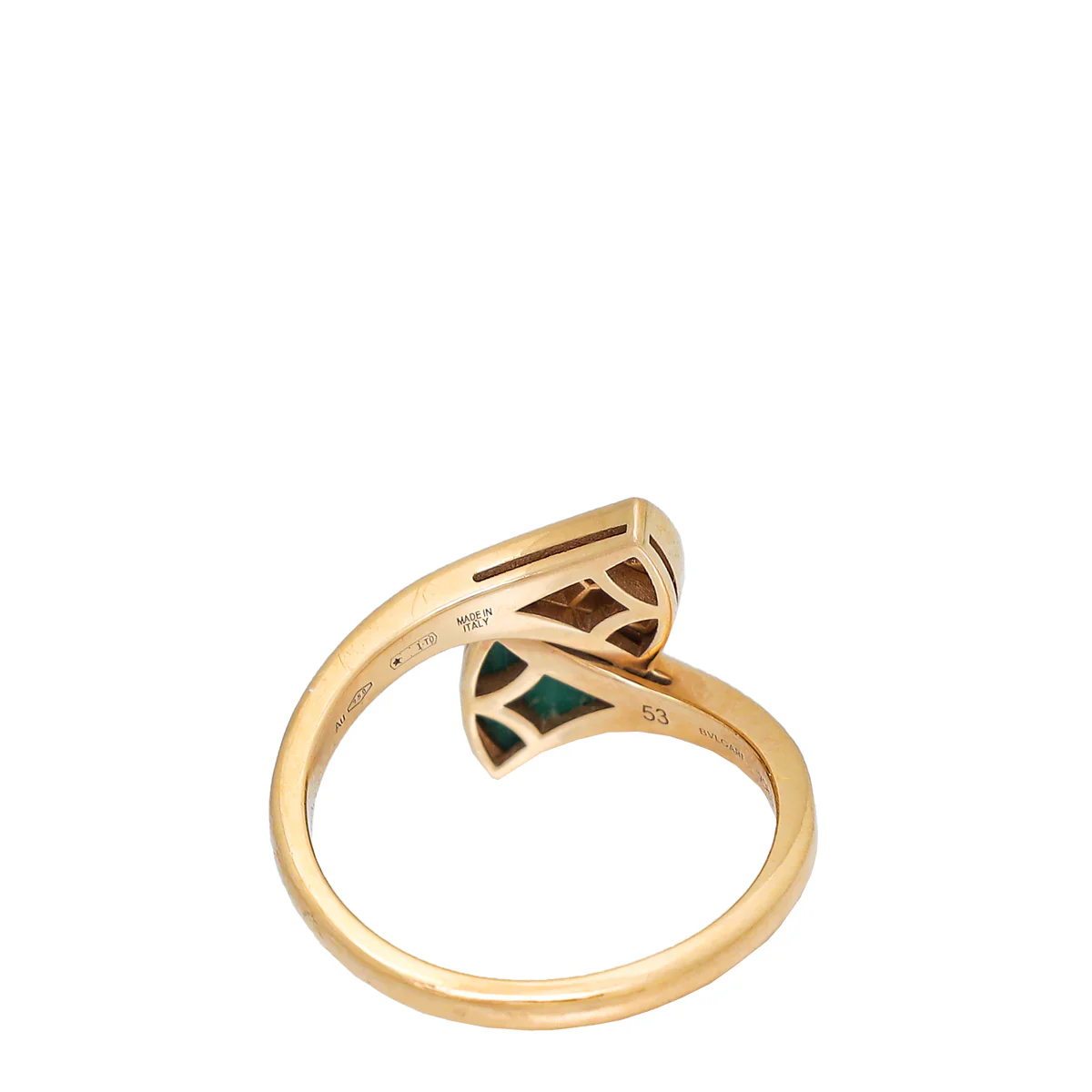 Bvlgari 18K Rose Gold Diamond Malachite Diva's Dream Ring 53