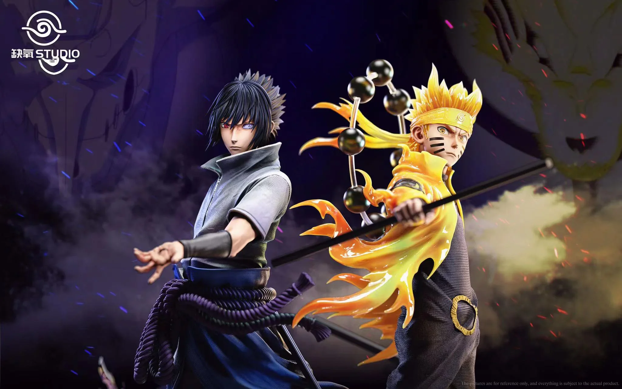 Naruto - QueYang Studio Uzumaki Naruto and Sasuke