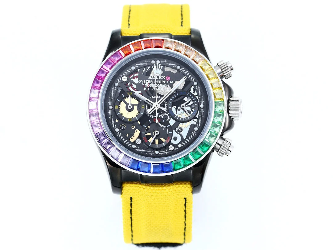 Rolex Watch Daytona 43mm Black Yellow Diamond