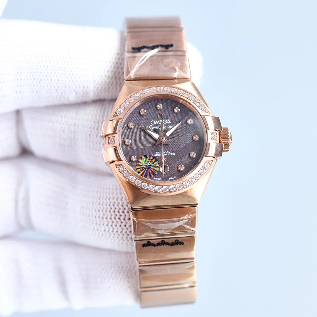Omega Watch CONSTELLATION 27MM ROSE GOLD DIAMOND BEZEL
