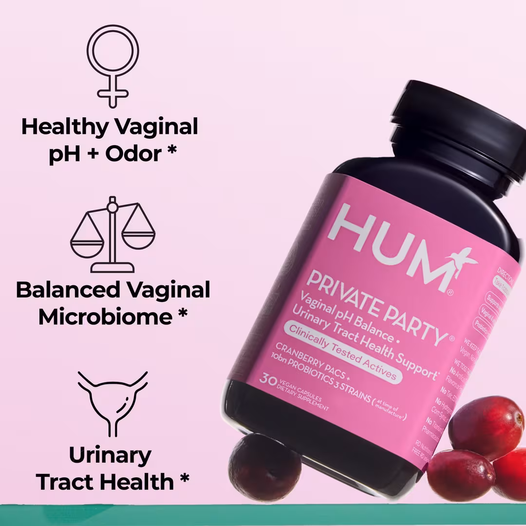 Hum Nutrition  Private Party Vaginal Probiotics for pH Balance & Urinary Tract Health