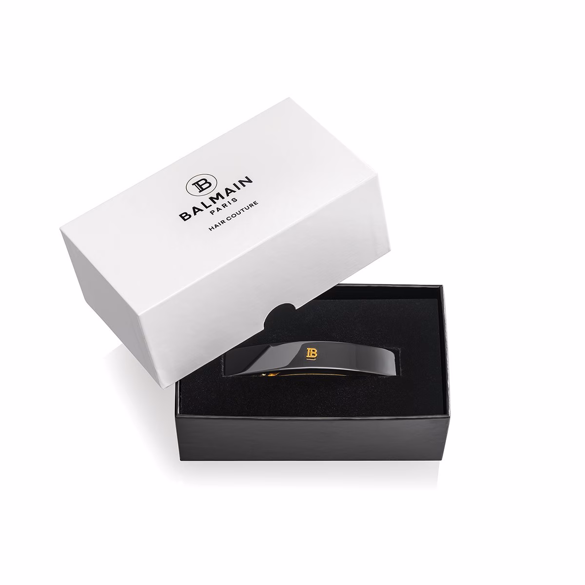 HC Cellulose Acetate Barrette pour Cheveux Medium Black
