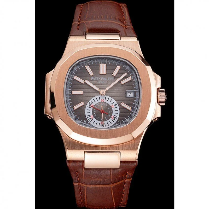 Nautilus Replica 5980R-014 Patek Philippe Dial Silver 40 mm, Rose Gold Plated