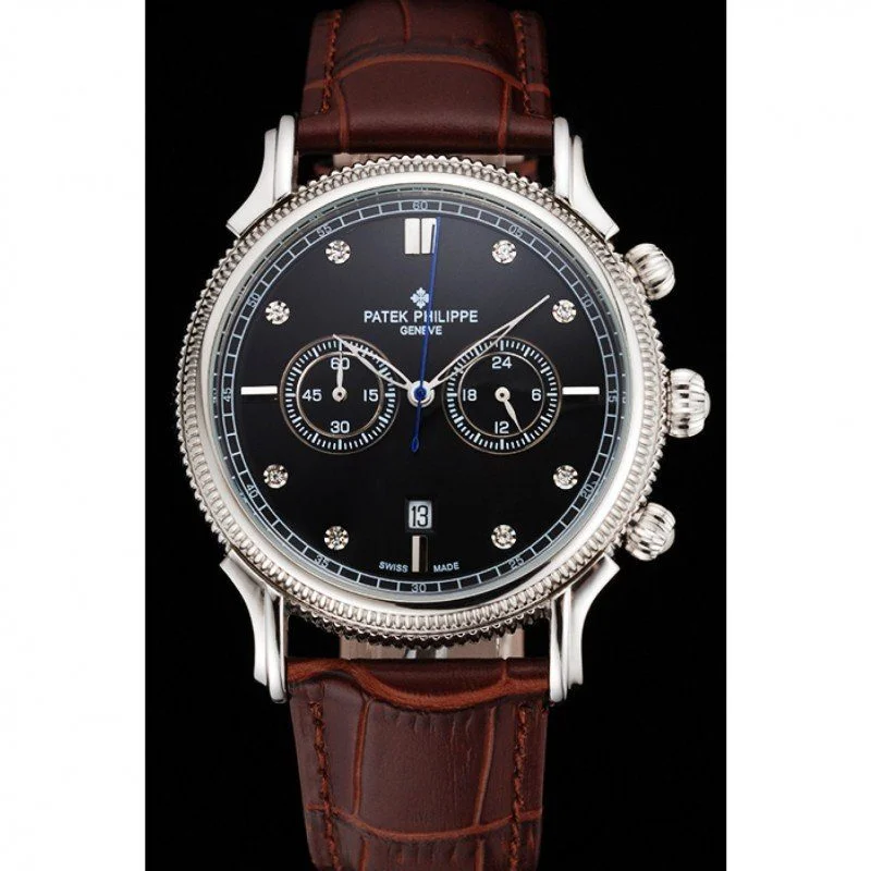 Patek Philippe Chronograph Black Dial With Diamonds 40 mm, Stainless Steel
