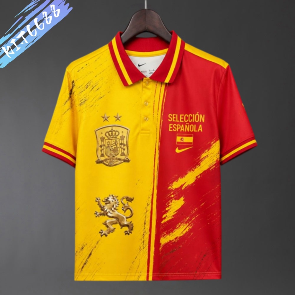 2026/2027 Spain Training Yellow Red Football Shirt (Fan Edition)