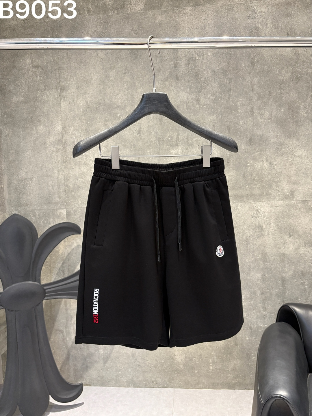 Moncler Style Felt Logo Patch & Roc Nation 1952 Sweat Shorts