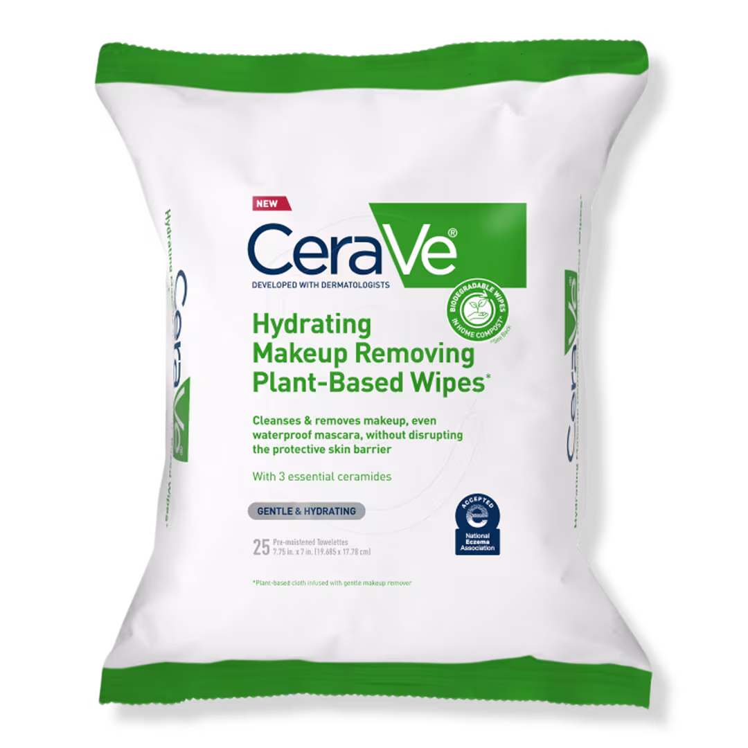 CeraVe  Hydrating Makeup Removing Plant-Based Wipes
