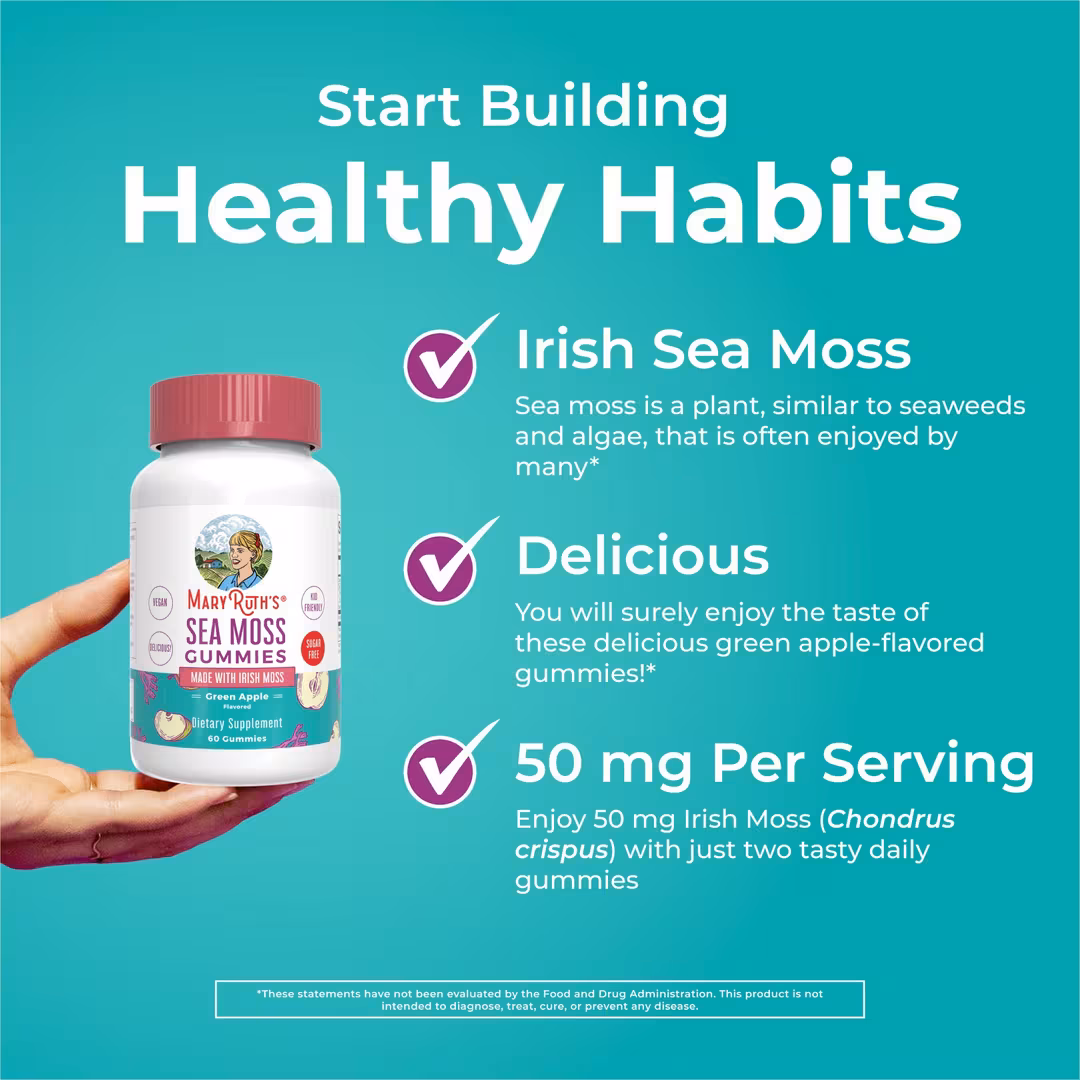 MaryRuth's  Sea Moss Gummies Green Apple