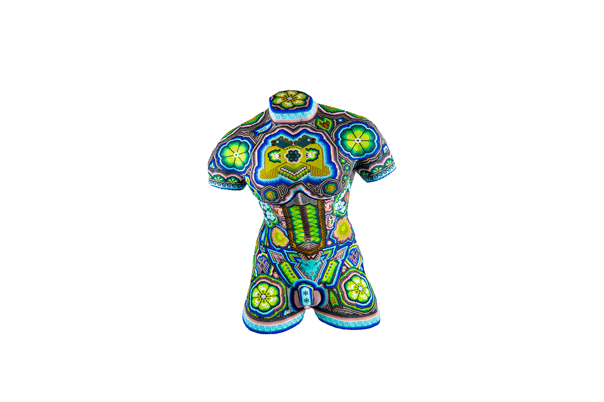 Torso Hombre Grande - Obra de Arte Huichol