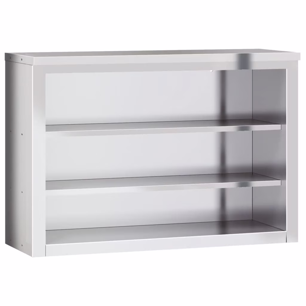 vidaXL Kitchen Wall Cabinet with Shelf Storage Restaurant Stainless Steel