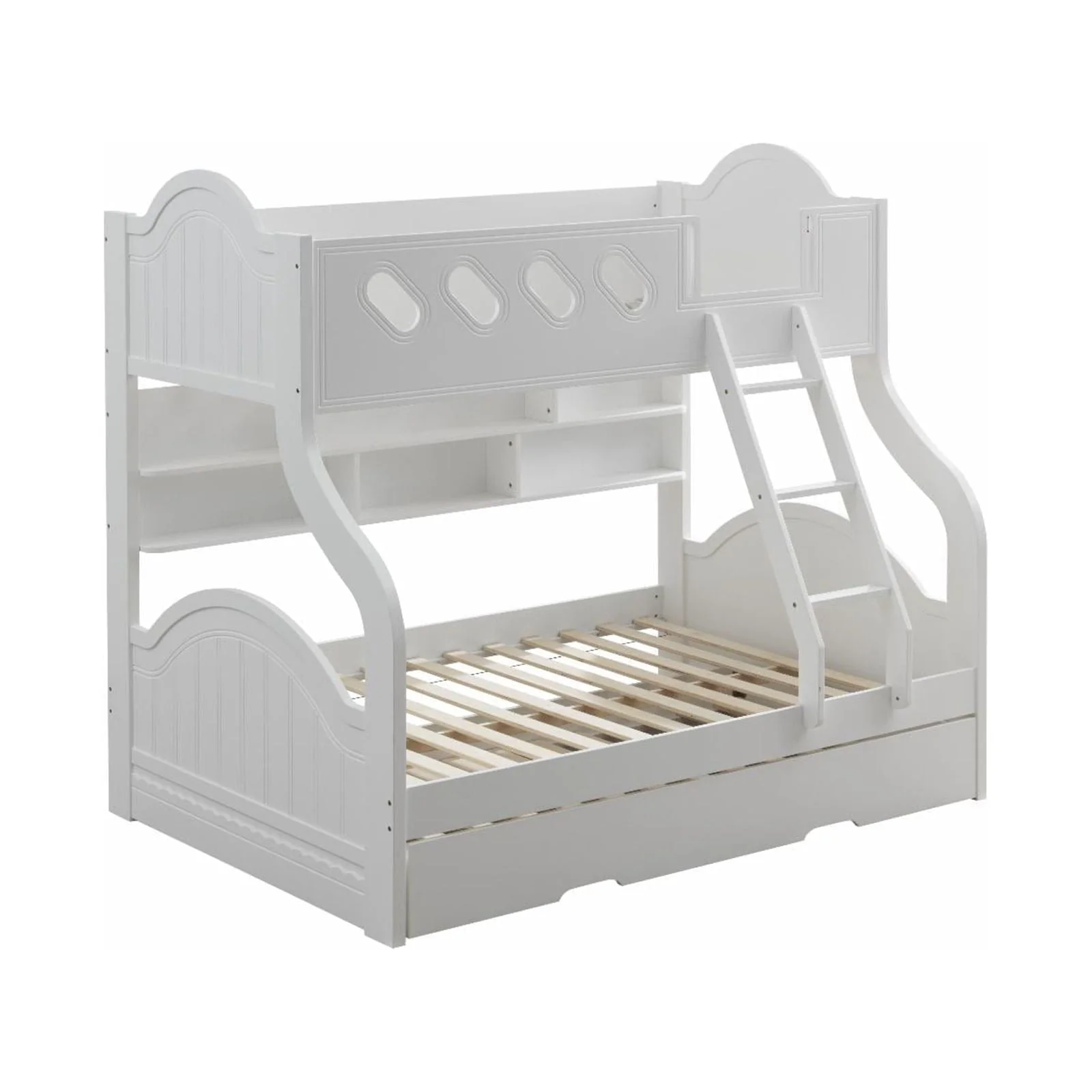 Acme Grover Twin/Full Bunk Bed with Storage in White
