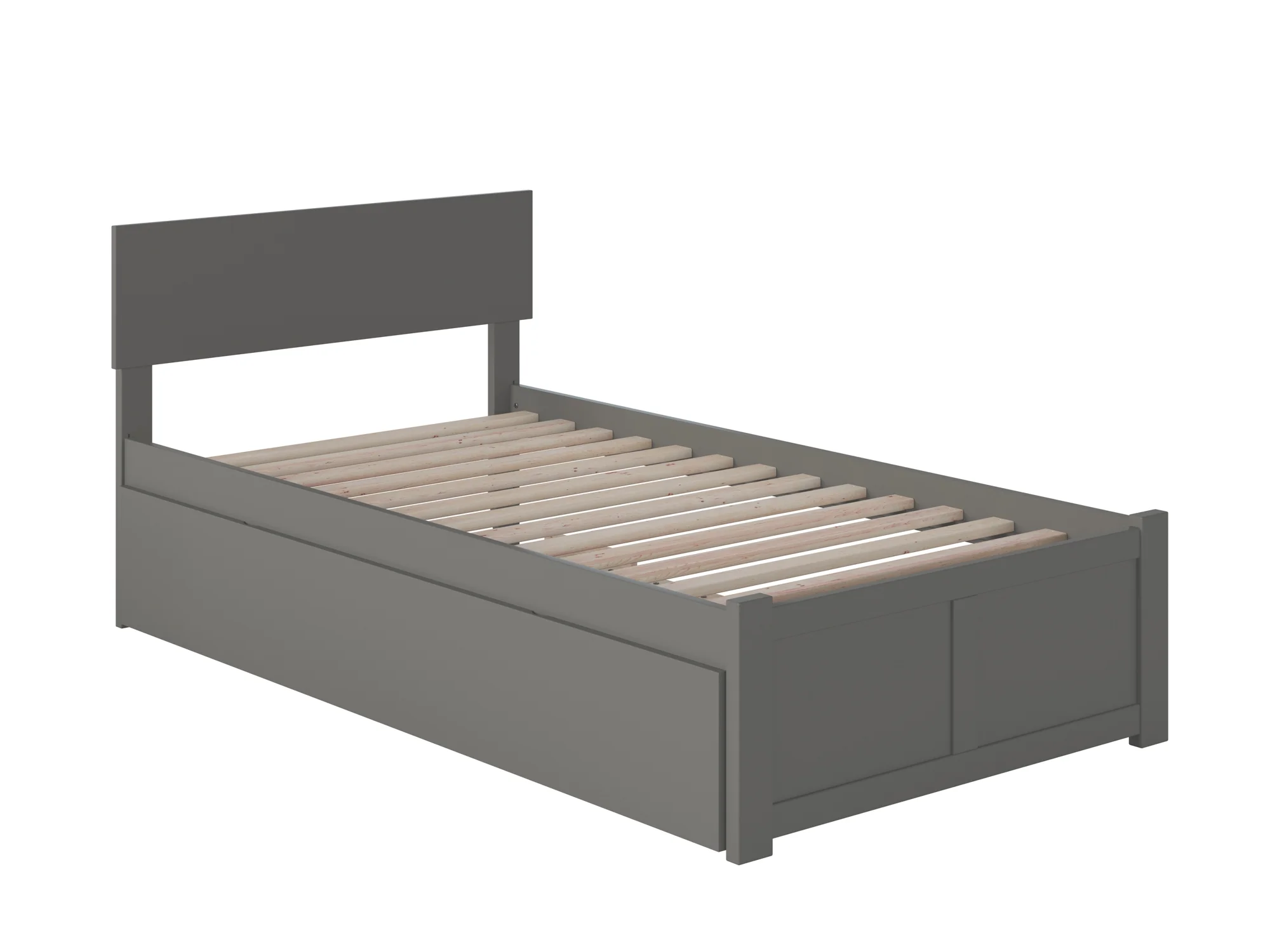 Orlando Platform Bed with Flat Panel Foot Board and Twin Size Urban Trundle Bed, Multiple Colors, Multiple Sizes