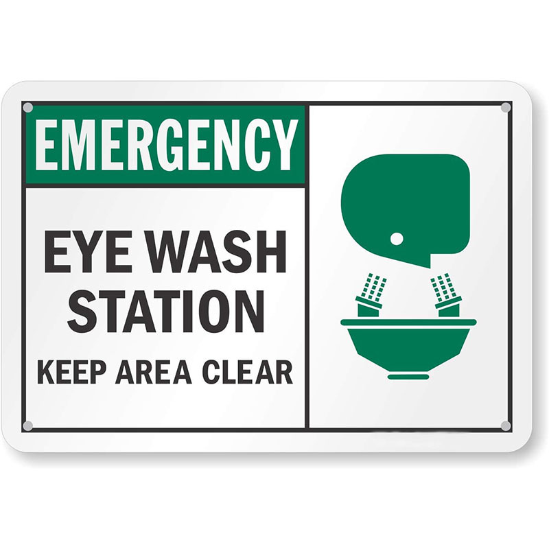 Eye Wash Station Sign Reflective Emergency Eye Wash Station Sign OSHA Safety Sign