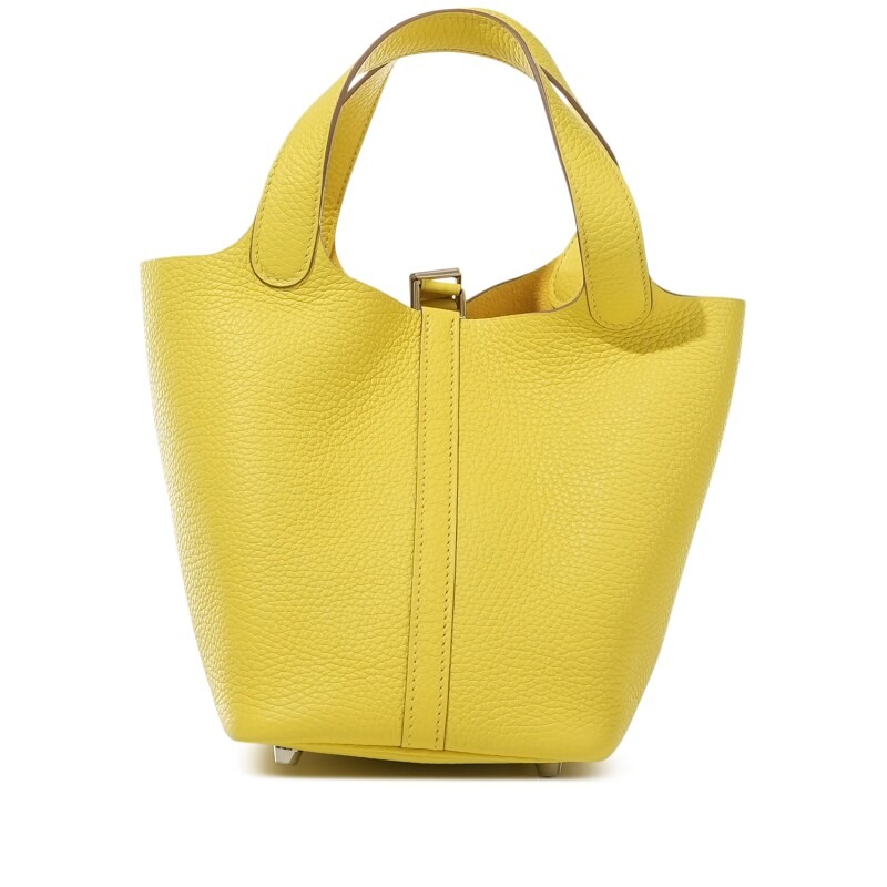 Hermes Clemence Picotin Lock Bag Silver Hardware -Yellow Bag
