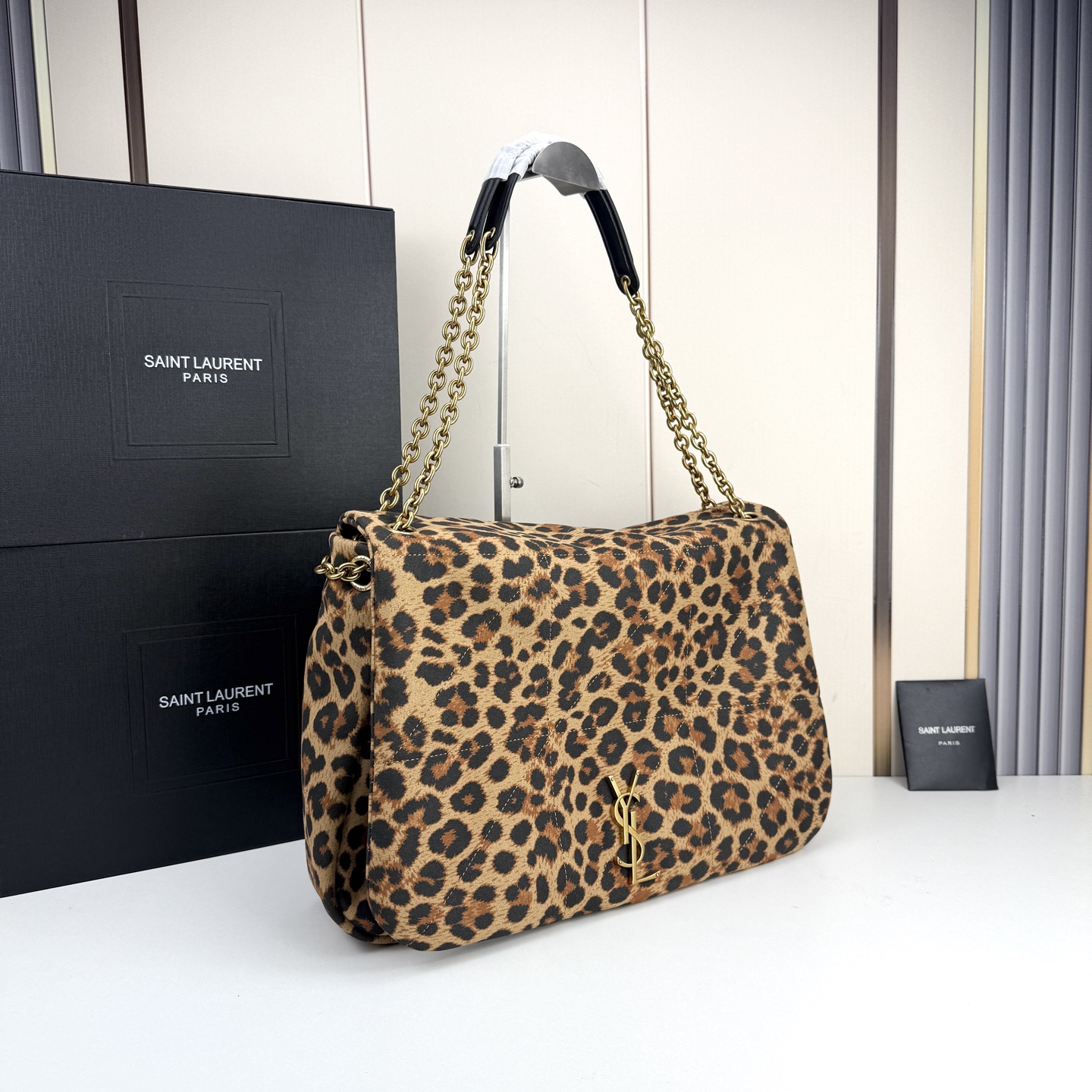 YSL Style Jamie 4.3 Large Leopard Chain Bag