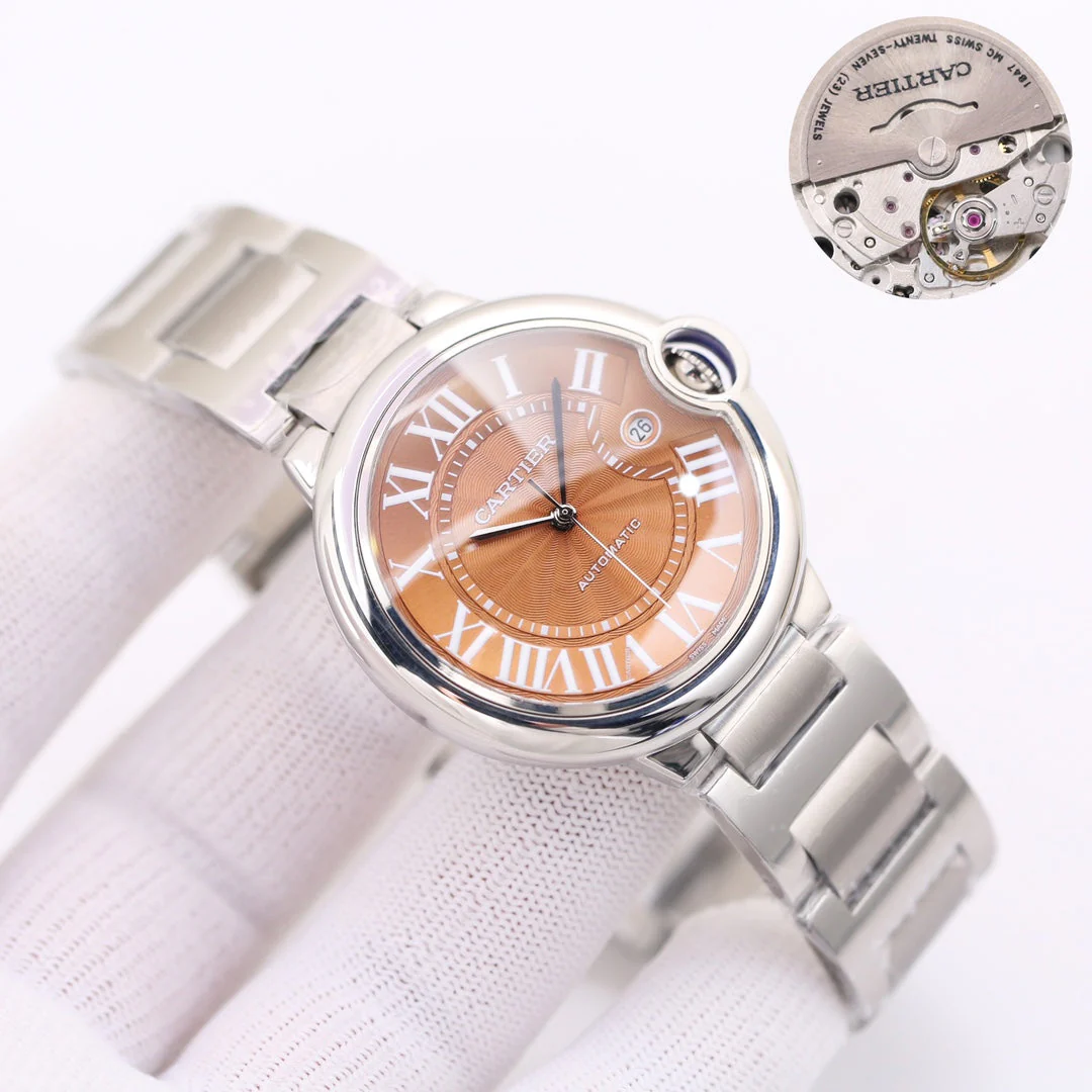 Cartier Watch BALLON BLEU DATE 42  PINK GOLD CHOCOLATE DIAL