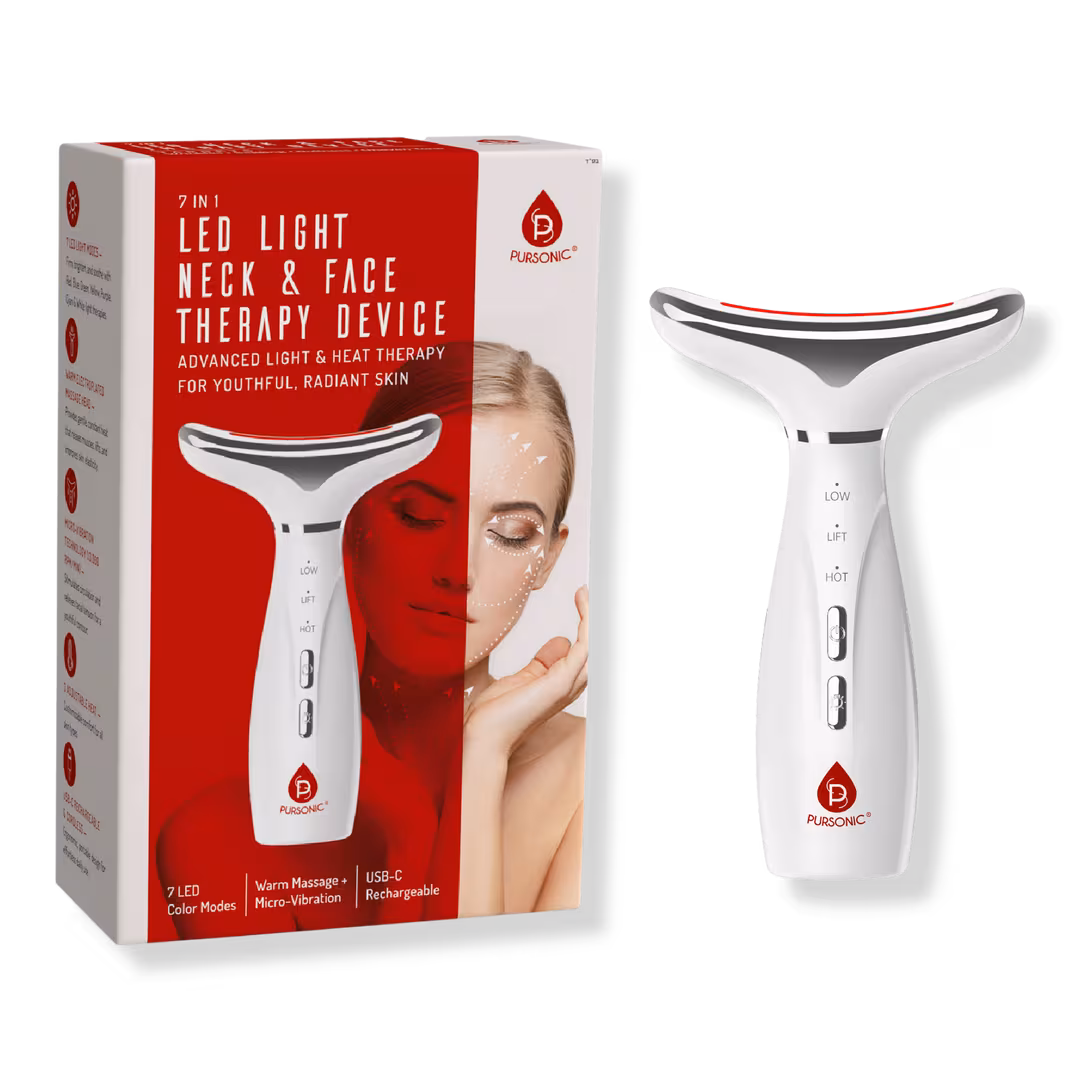 PURSONIC  7-Color LED Light Therapy Neck & Face Device