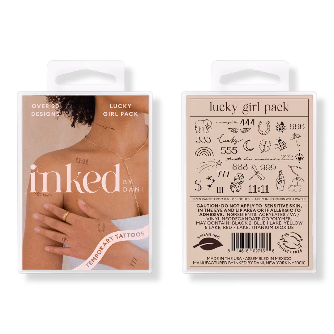 Inked by Dani  Lucky Girl Temporary Tattoo Pack