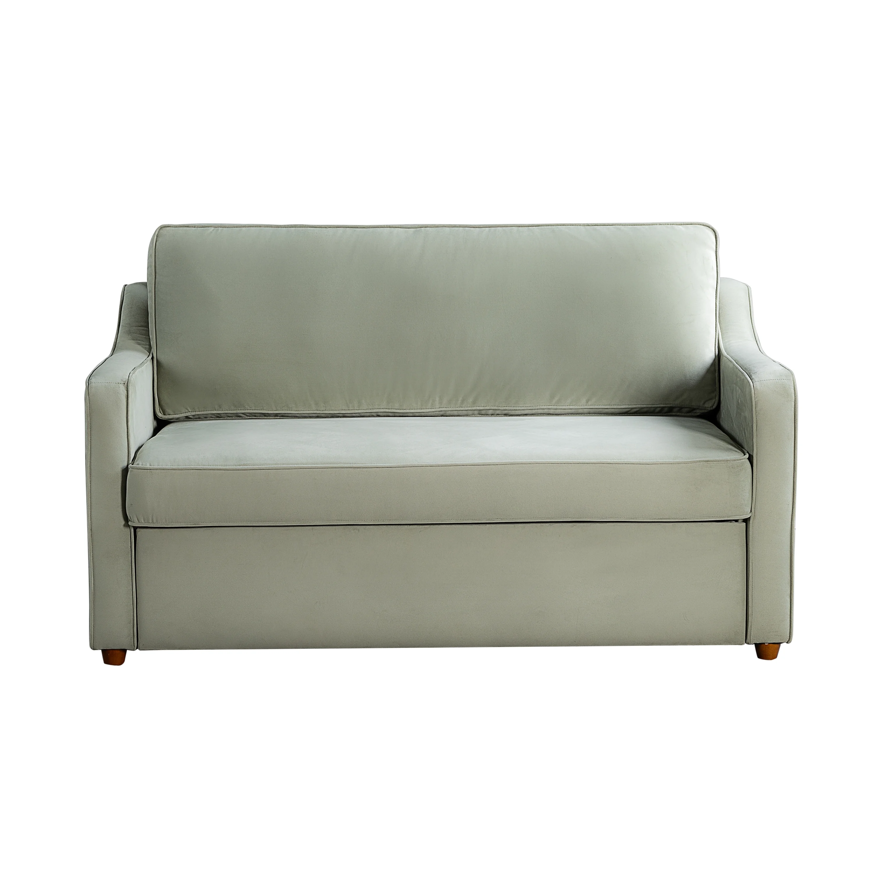 Serta Delphi Glam Convertible Loveseat with Full Size Sleeper, Sage Green Velvet Fabric