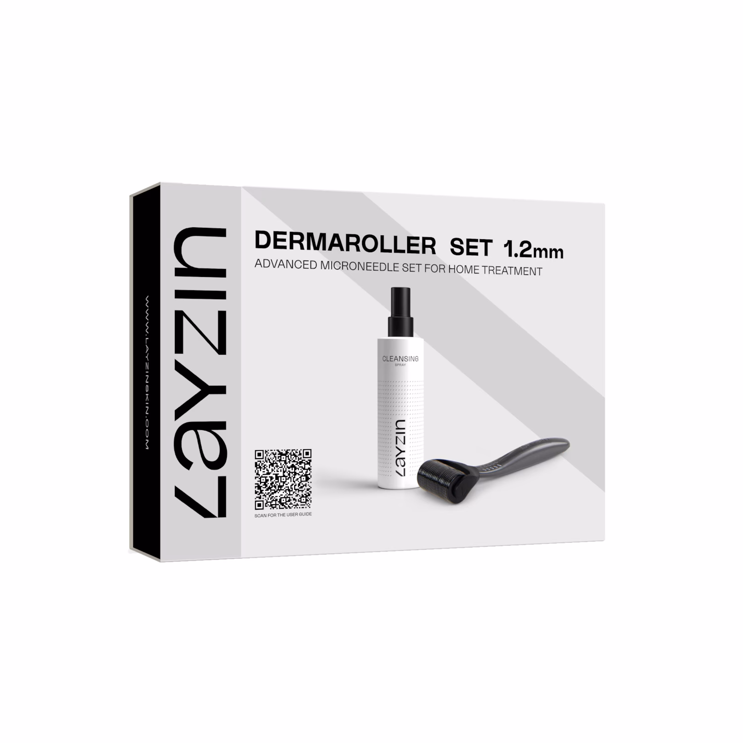 Dermaroller-Set mit 1,2 mm Nadeln und Reinigungsspray