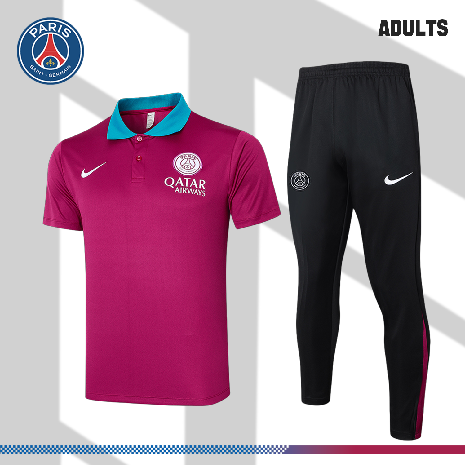 24/25 Paris Saint-Germain Fuchsia polo shirt (adult kit)