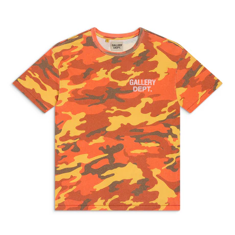 Orange warm-toned tie-dye printed short-sleeved shirt