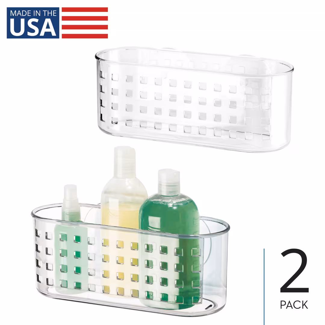 iDesign  Plastic Suction Shower Basket for Bathroom