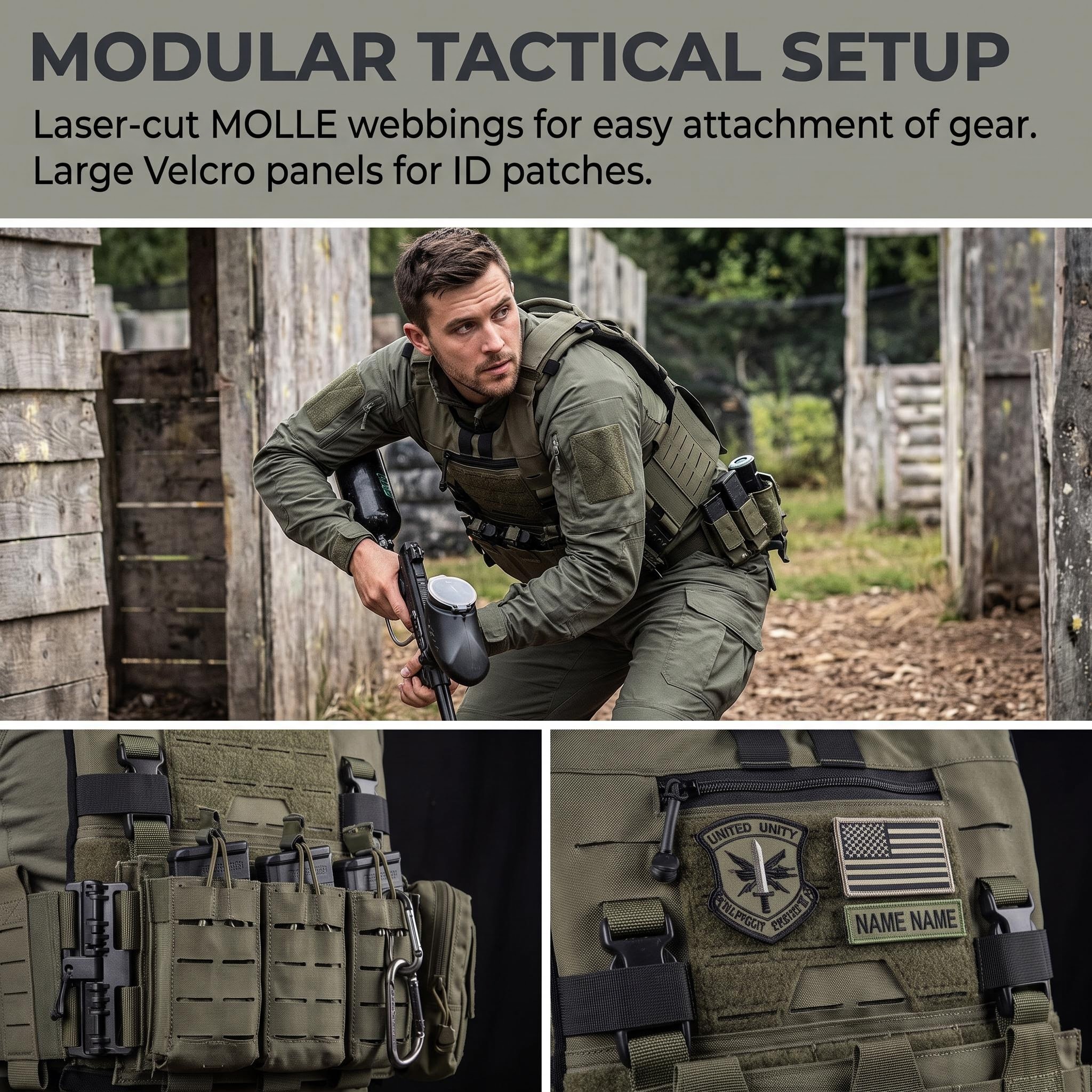 USKDTAC GTPC Plate Carrier Modular Quick Release Tactical MOLLE Vest