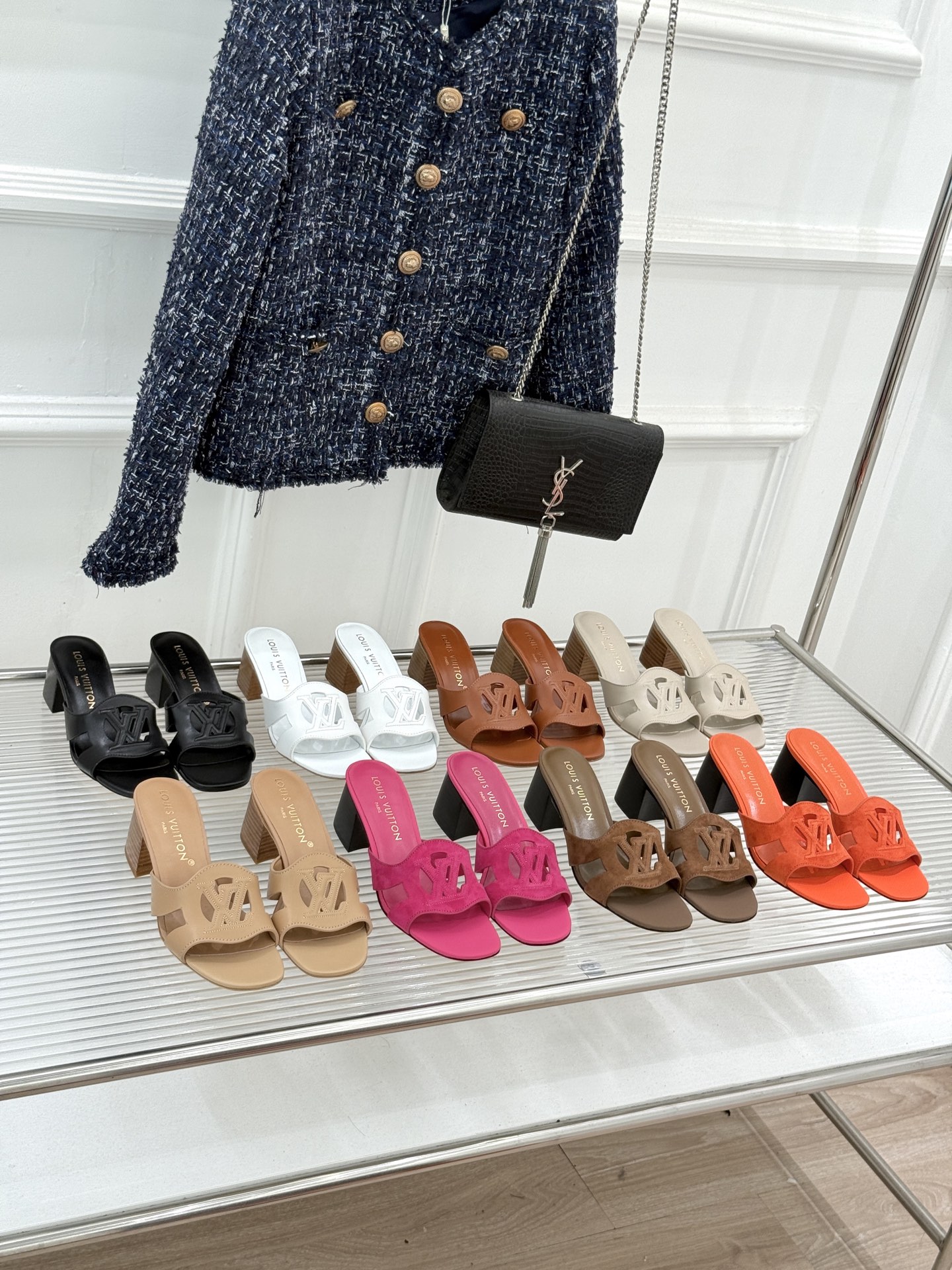 LV Open-Toe Flat Chunky-Heel Sandals