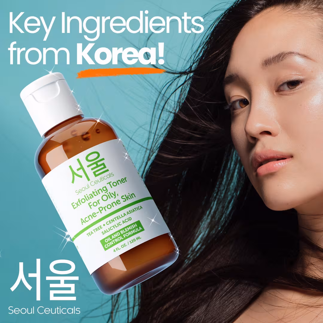 Seoul Ceuticals  Korean Skin Care Exfoliating Toner for Oily, Acne-Prone Skin