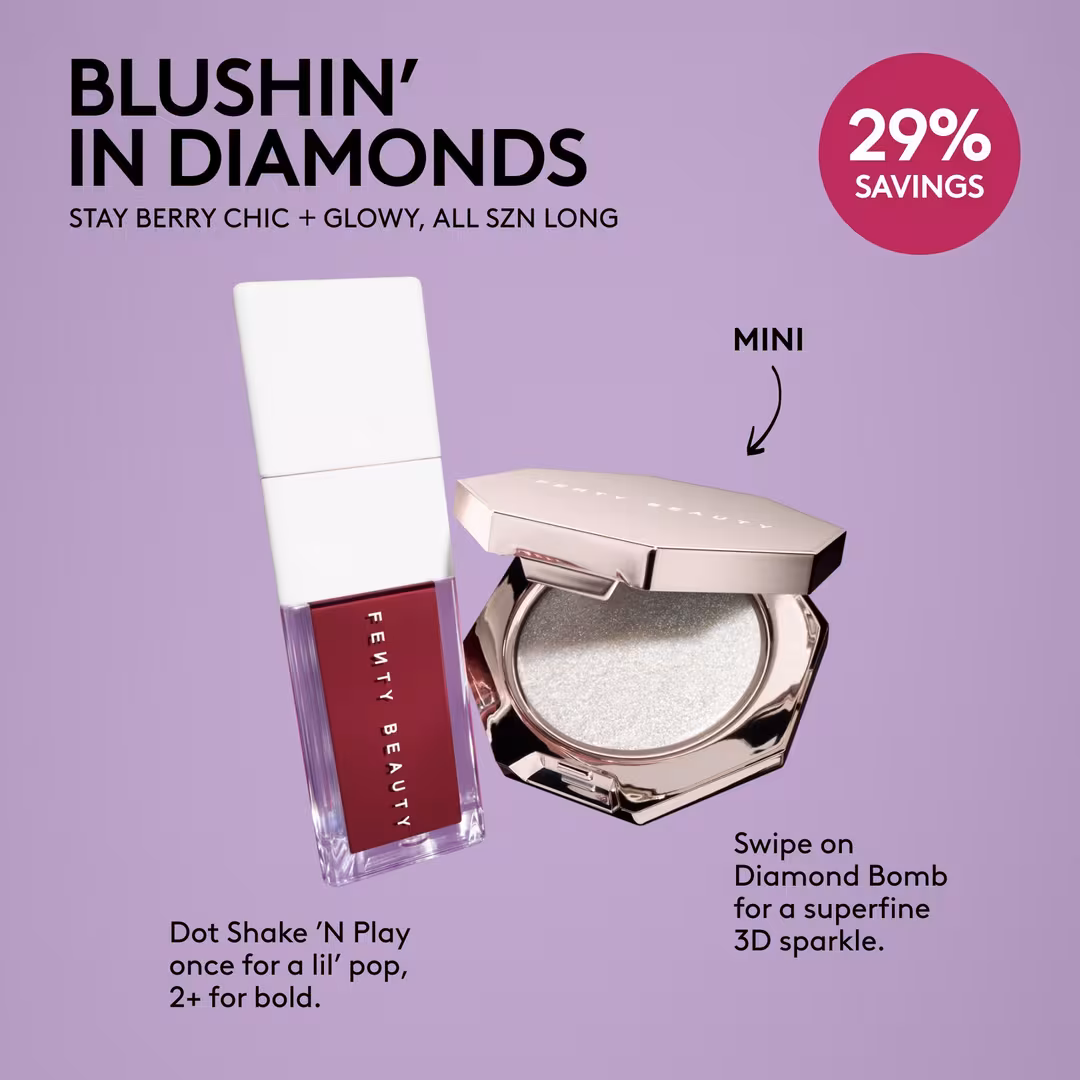 FENTY BEAUTY by Rihanna  Blushin' In Diamonds Liquid Blush + Highlighter Duo​ Makeup Gift Set