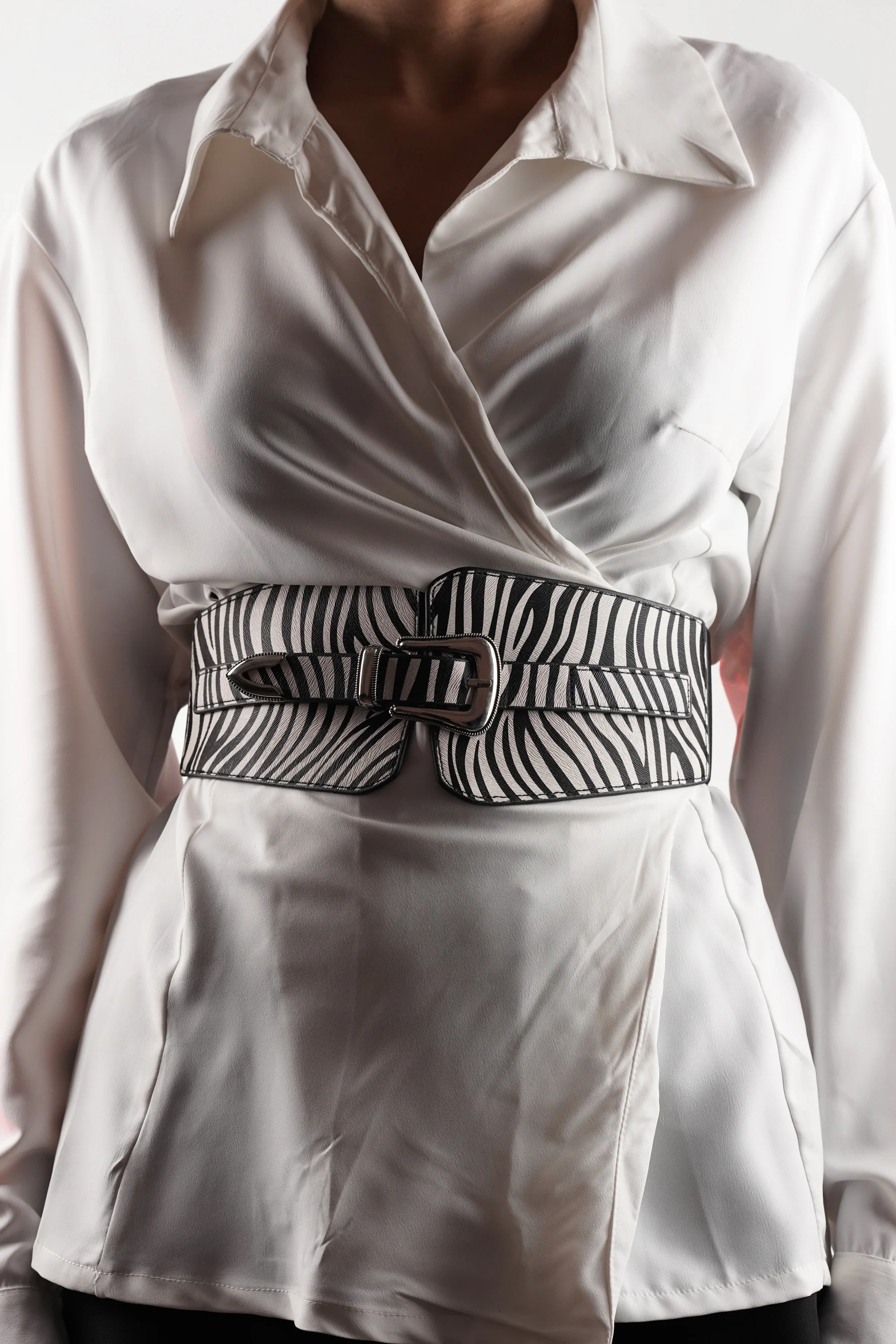 Zebra Print Wide Belt