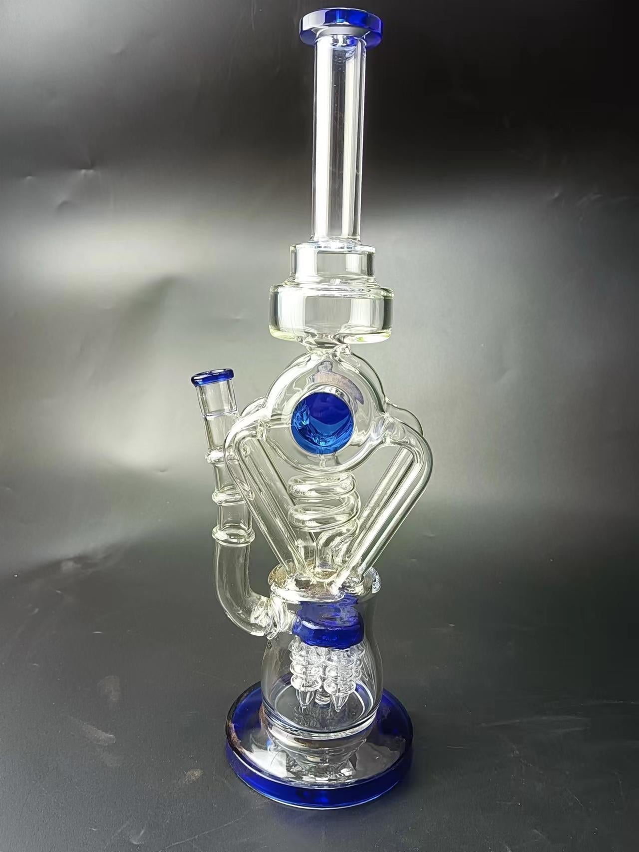 15 Gourd Perc Recycler Glass Bong